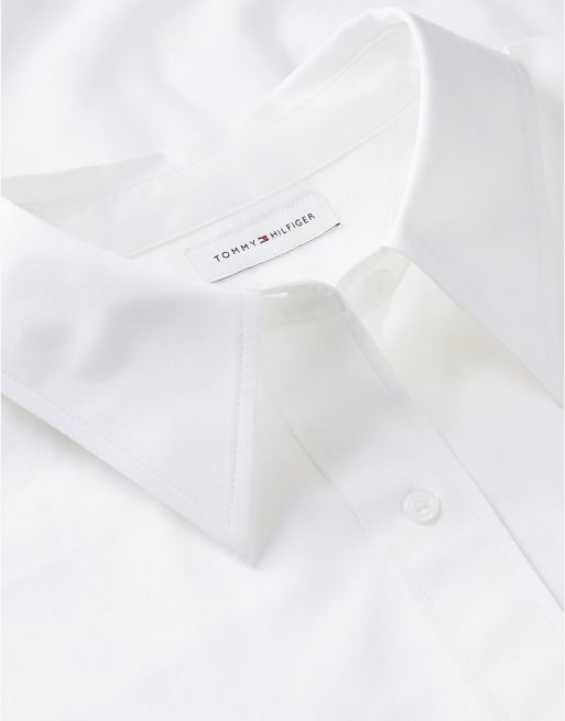 Tommy Hilfiger chemise en popeline coupe relaxed à double poignet en blanc optique, 7 de 7