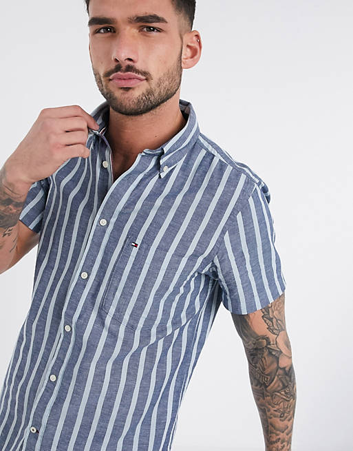 Tommy Hilfiger Chemise Grosses Rayures Manches Courtes 