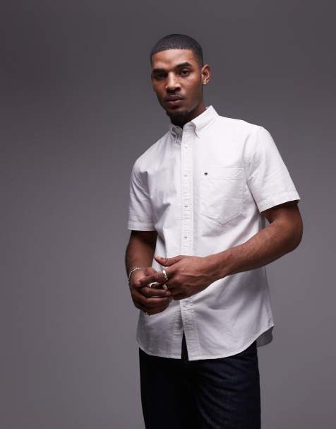 Tommy Hilfiger - Chemise Oxford classique à manches courtes - Blanc - view 1