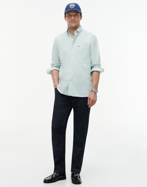 Tommy Hilfiger - Chemise Oxford légère boutonnée coupe slim - Vert clair, 2 de 5