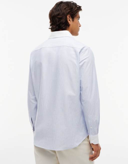 Tommy Hilfiger chemise regular à col contrastant New York Label, bleu spell / blanc, 4 de 6