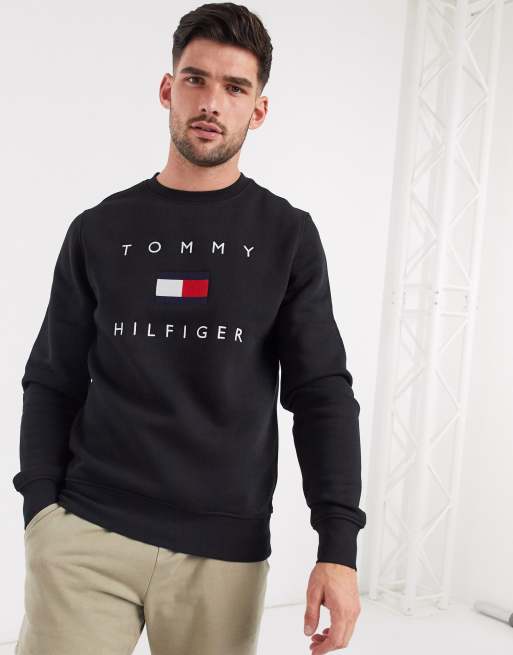 Tommy hilfiger deals flag logo sweatshirt