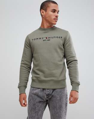 green tommy hilfiger sweatshirt