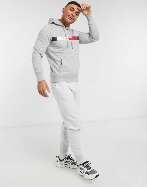 Tommy Hilfiger chest icon logo hoodie in gray marl ASOS