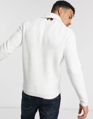 tommy hilfiger zipped mock neck jumper