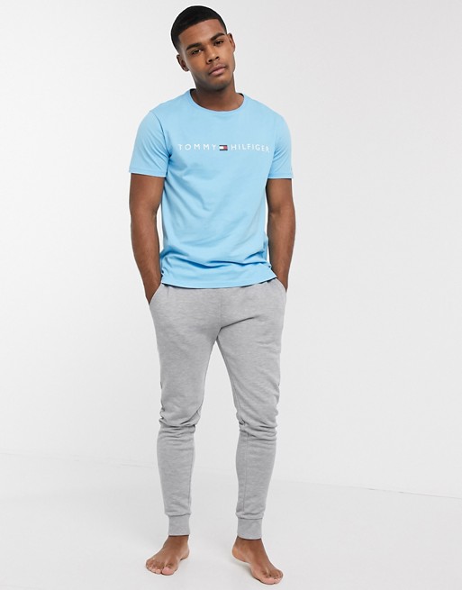 Tommy Hilfiger chest logo lounge t-shirt in blue