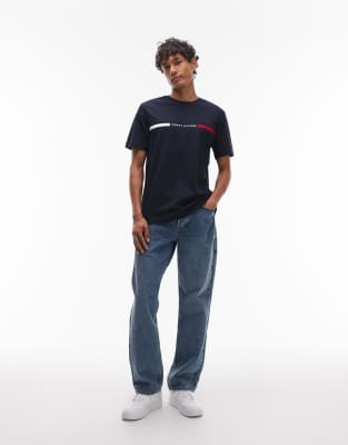 Tommy Hilfiger Chest Logo T-shirt In Blue