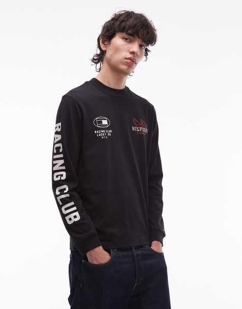 Tommy Hilfiger chest Racing logo long sleeve t-shirt in black - view 1