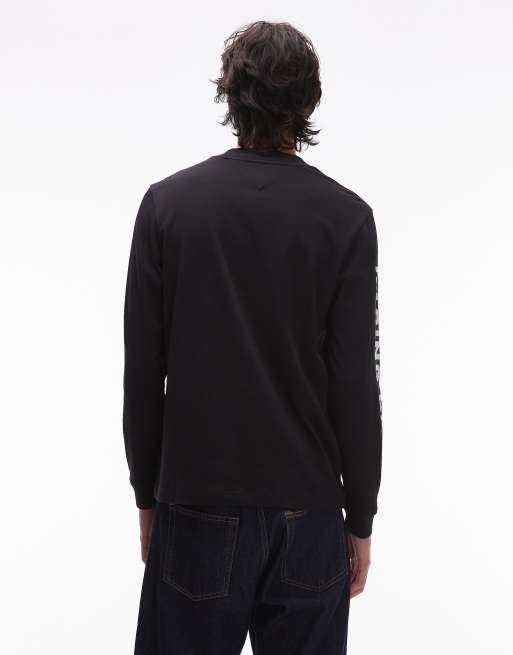 Tommy Hilfiger chest Racing logo long sleeve T-shirt in black, 3 of 5