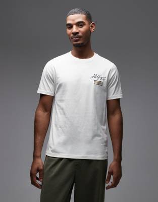 Tommy Hilfiger chest Racing logo t-shirt in white-Red