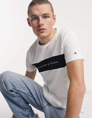tommy hilfiger junior linear logo crewneck sweatshirt black