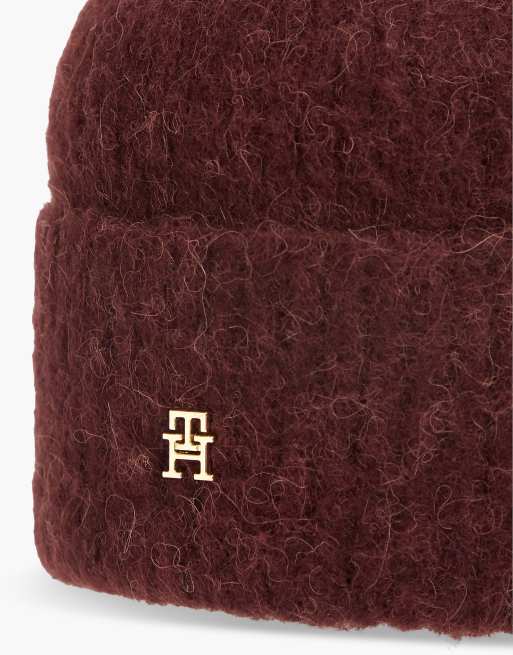 Tommy Hilfiger Chic beanie with alpaca in dark brown, 3 of 4