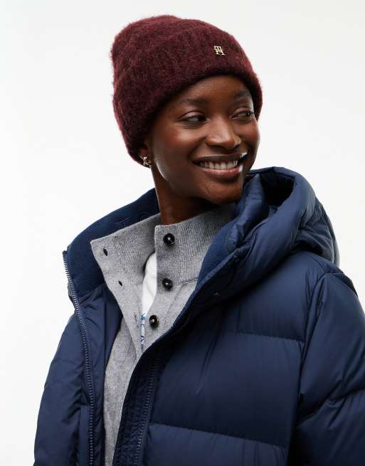 Tommy Hilfiger Chic beanie with alpaca in dark brown, 4 of 4