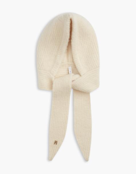 Tommy Hilfiger Chic knitted hood with alpaca in beige - view 1