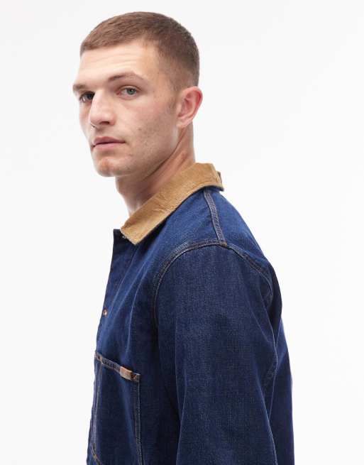 Tommy Hilfiger chore jacket with contrast collar in indigo, 4 of 5