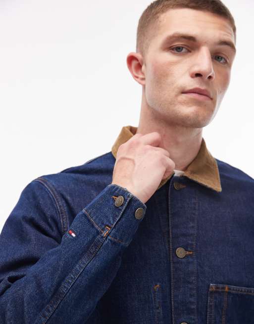 Tommy Hilfiger chore jacket with contrast collar in indigo, 5 of 5