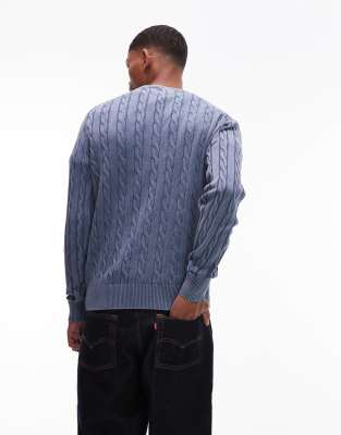 Tommy Hilfiger Chunky Cable Knit In Blue