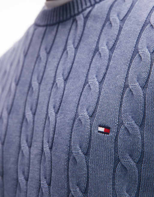 tommy Hilfiger chunky cable knit in hazy blue, 4 of 4