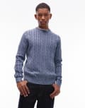 [Tommy Hilfiger] Tommy Hilfiger chunky cable knit jumper in hazy blue Chest 36-38 Brisk Blue