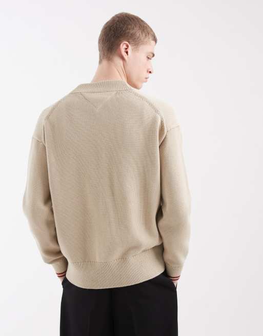 Tommy Hilfiger chunky knit cardigan in beige, 3 of 5