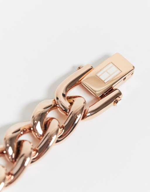 Tommy hilfiger link bracelet 2025 in silver and rose gold