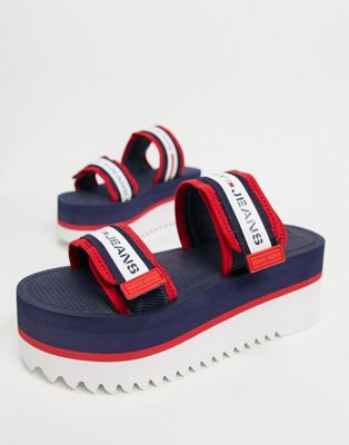 Tommy Hilfiger chunky tape sandals in 