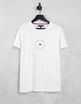 Tommy Hilfiger circle chest logo t-shirt in white