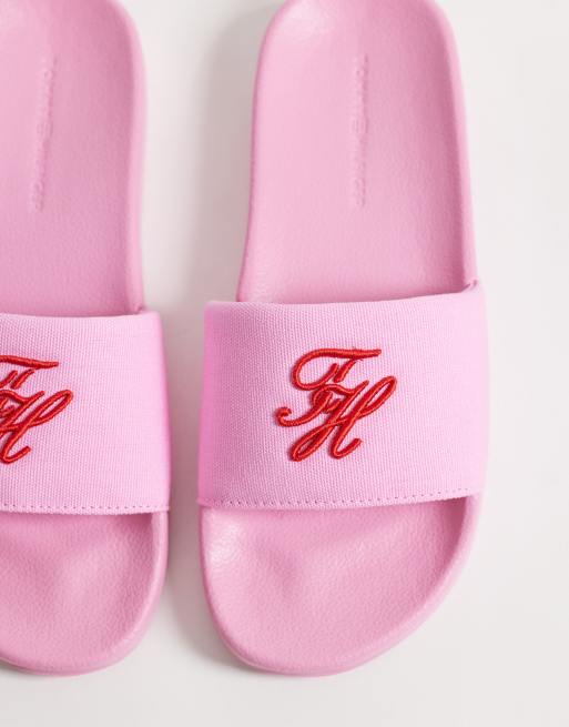 Tommy Hilfiger - Claquettes de piscine à inscription logo - Rose, 3 de 4