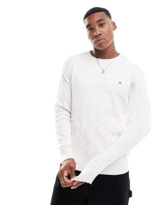 Tommy Hilfiger Tommy Hilfiger classic cable knit jumper in off white