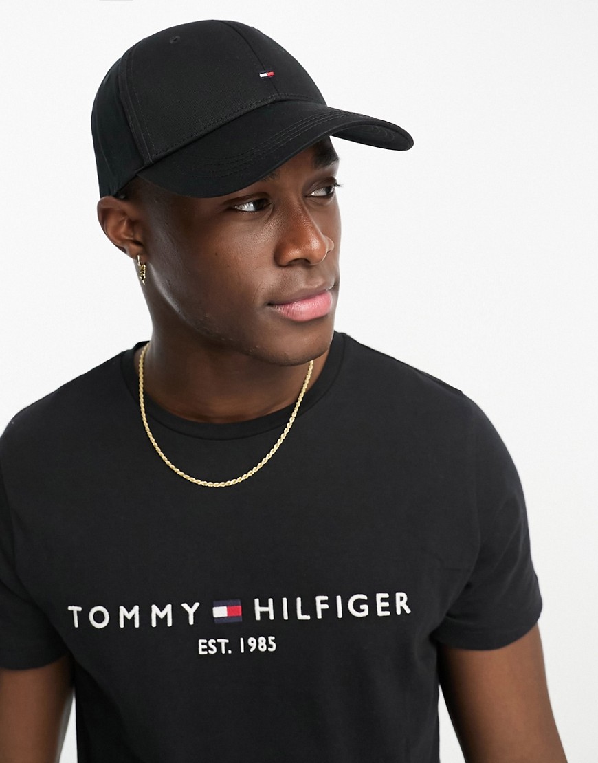 Tommy Hilfiger classic flag baseball cap in black