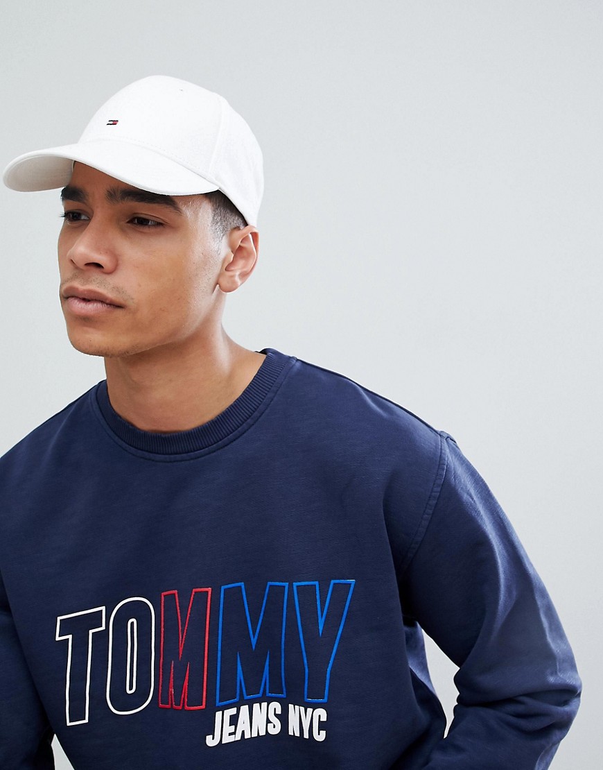 Tommy Hilfiger classic flag baseball cap in white