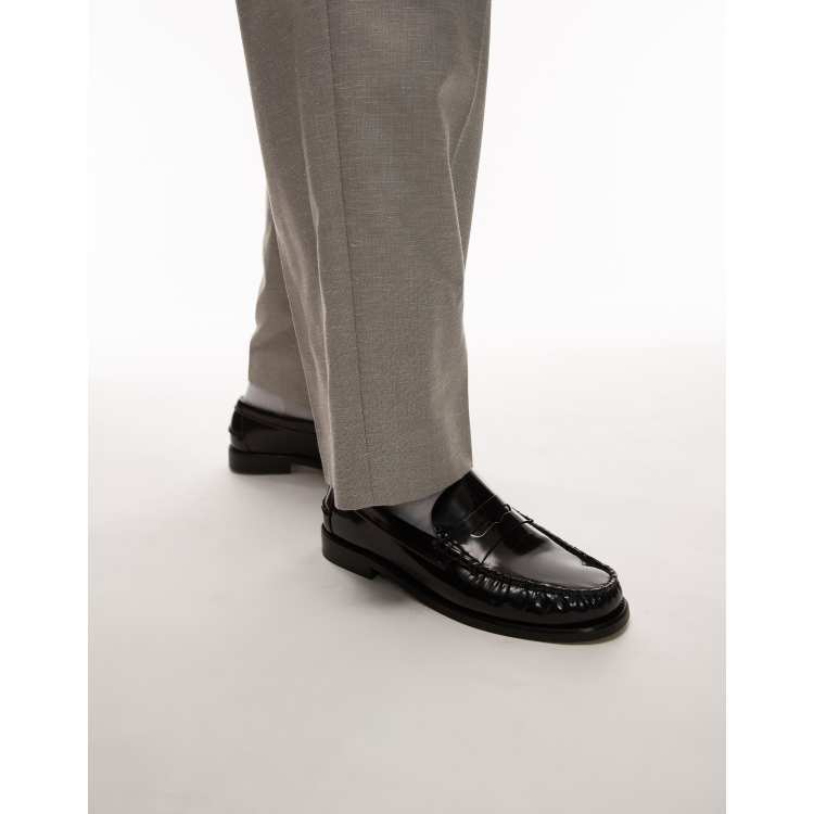Tommy Hilfiger classic leather loafers in black | ASOS display picture 3
