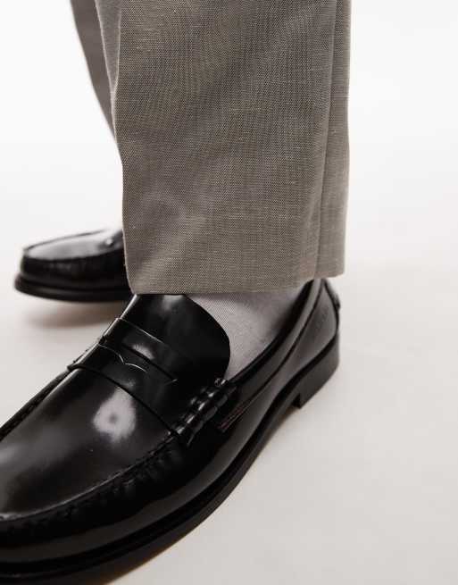 Tommy Hilfiger classic leather loafers in black, 4 of 4
