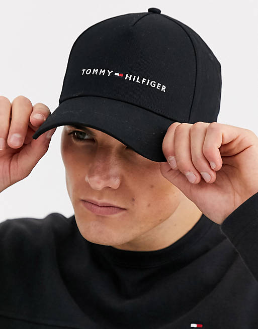 Tommy Hilfiger classic logo baseball cap in black | ASOS