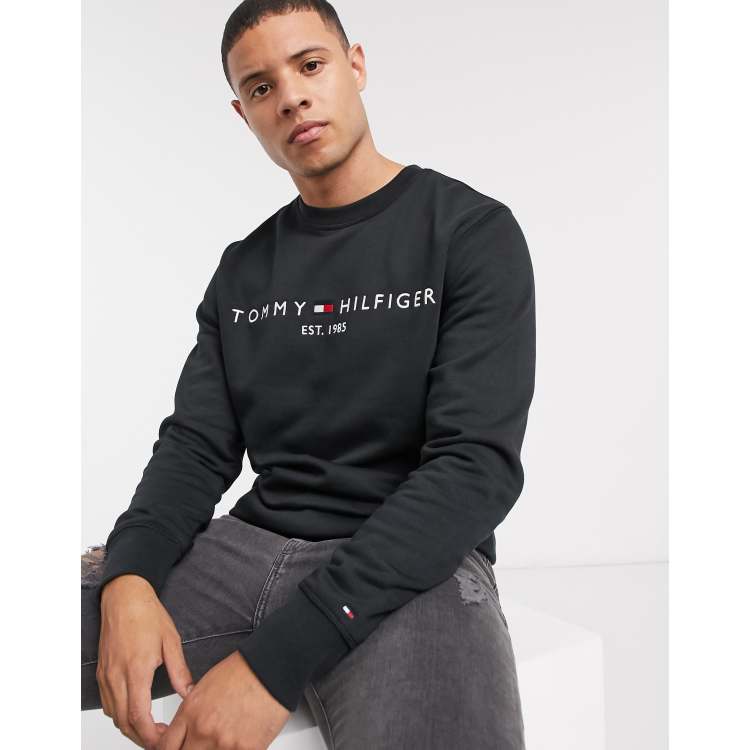 Tommy Hilfiger logo sweatshirt in black |