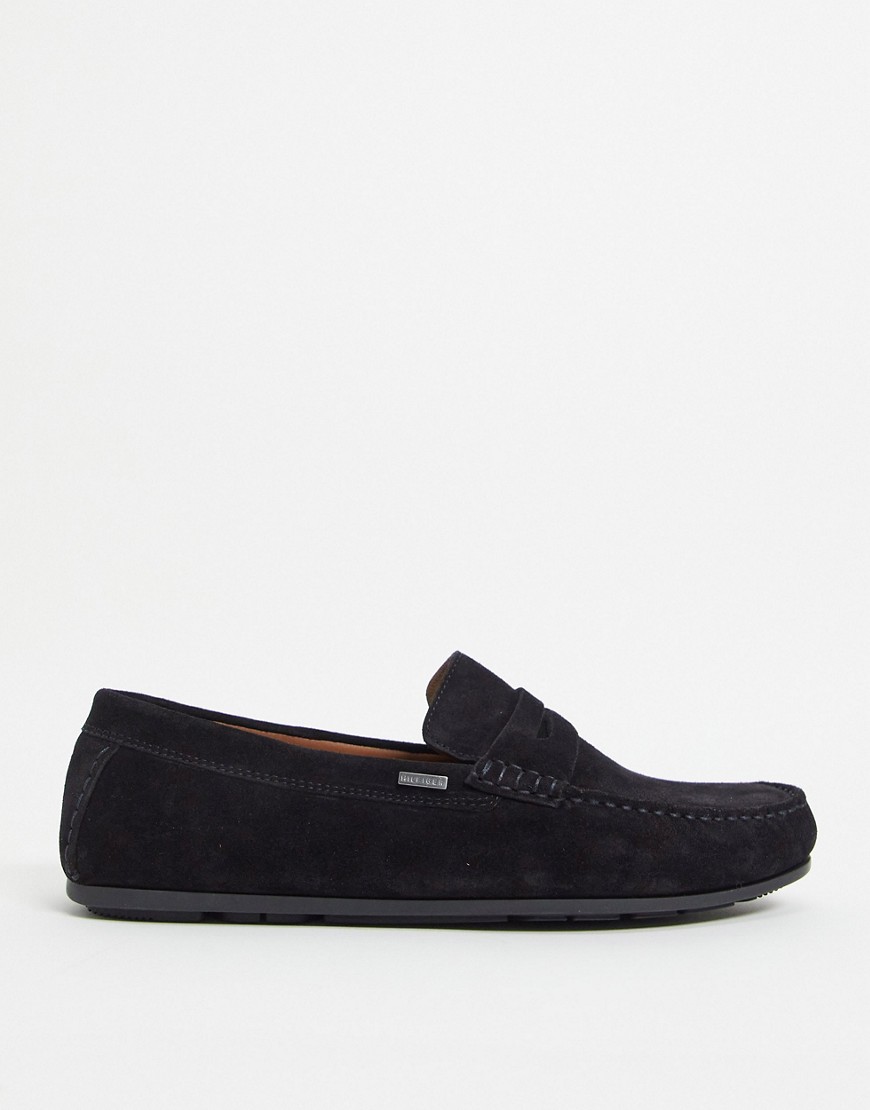 Tommy Hilfiger classic suede penny loafer driver in navy