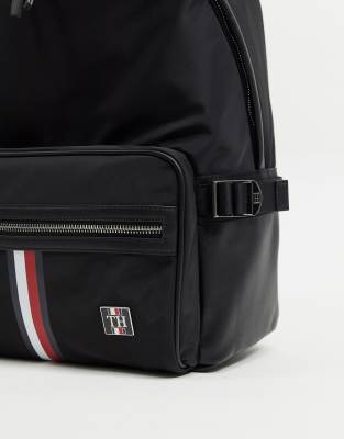 tommy hilfiger black nylon backpack