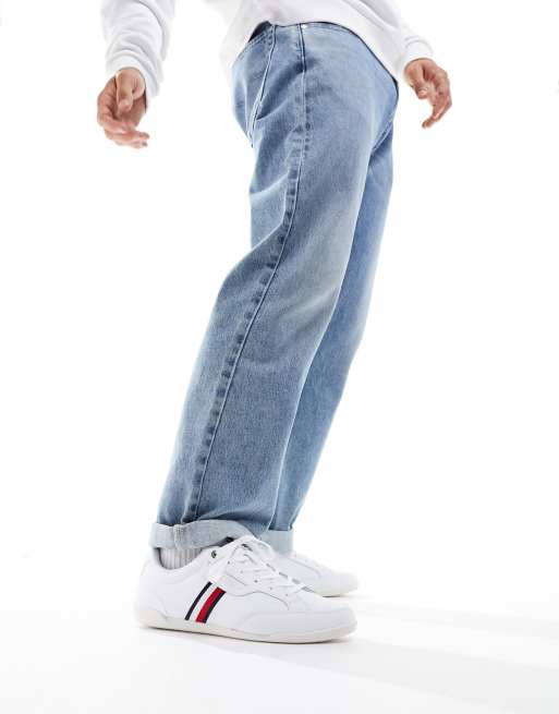 Tommy Hilfiger clipsole leather trainer in white