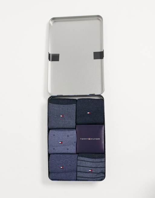 Tommy Hilfiger - Coffret cadeau avec 5 paires de chaussettes à motif grain  - Noir multicolore