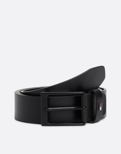 Tommy Hilfiger - Coffret cadeau avec ceinture en cuir à détail drapeau en émail - Noir
