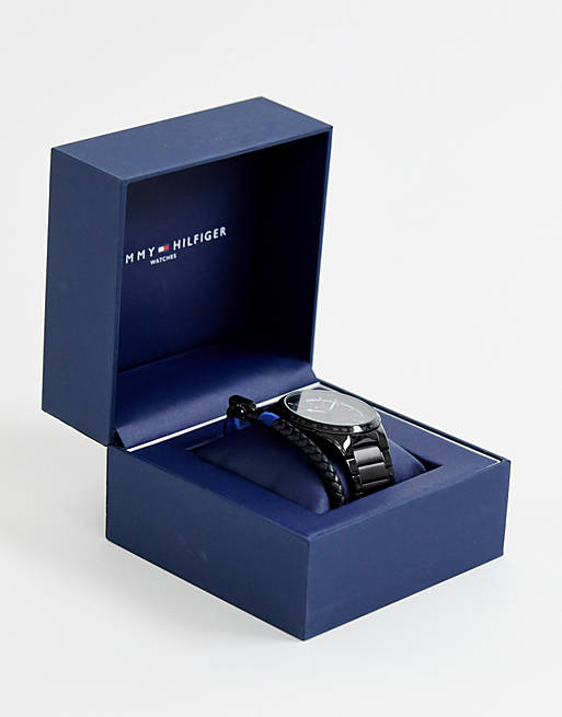 Tommy Hilfiger - Coffret-cadeau avec montre-bracelet et bracelet tressé