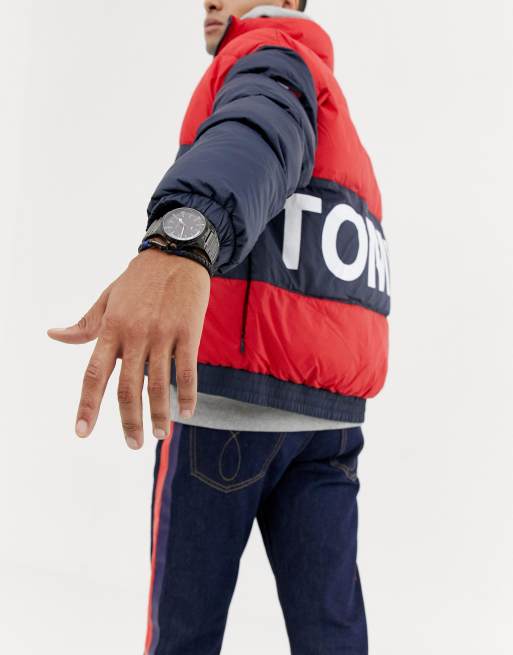 Tommy Hilfiger - Coffret cadeau avec montre pour homme en silicone et  bracelet tressé - Bleu marine