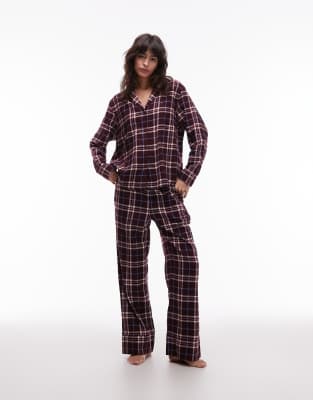 Tommy Hilfiger - Coffret cadeau chemise et bas de pyjama à motif écossais - Rouge