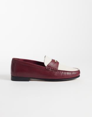  coin contrast loafer  & white