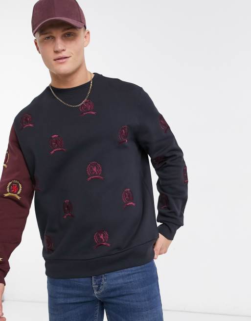 Tommy hilfiger deals crest crewneck sweatshirt