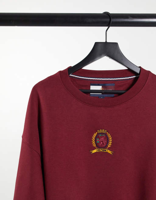 Maroon tommy 2025 hilfiger sweatshirt