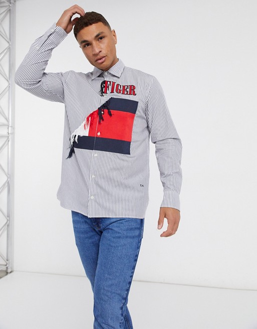 Tommy Hilfiger Collections frayed long sleeve shirt