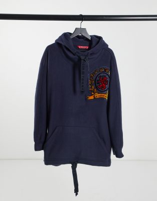 Tommy Hilfiger Collections Luxury Winter Fleece Hoodie In Navy