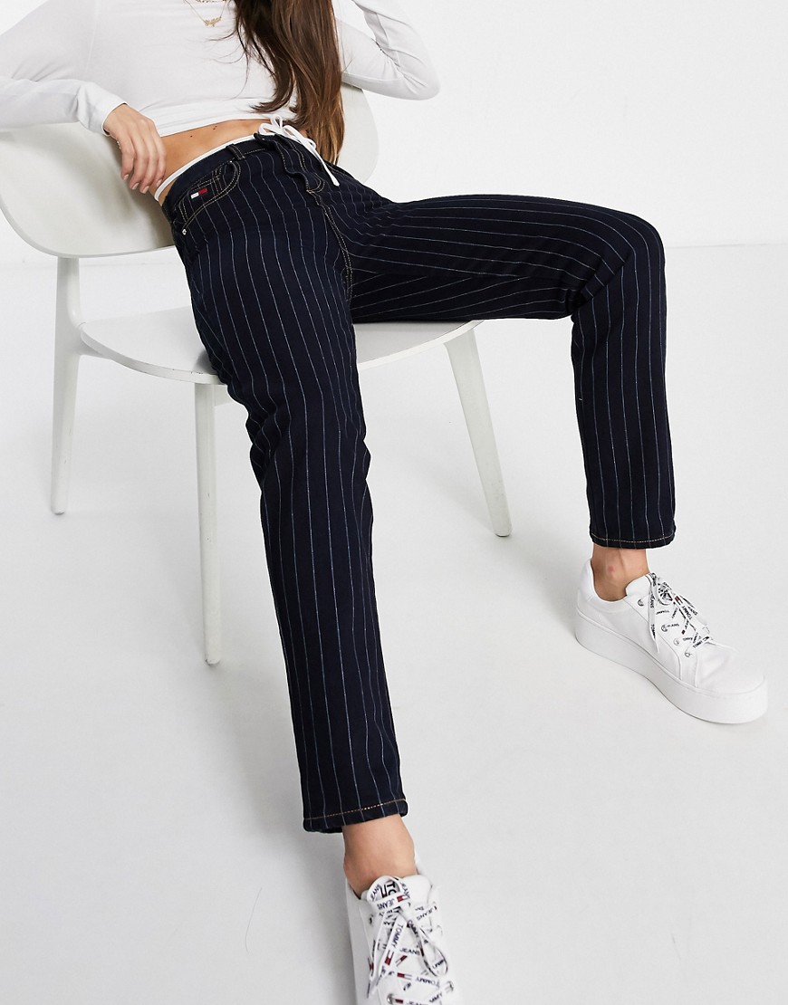 Tommy Hilfiger Collections pinstripe mom jeans in black