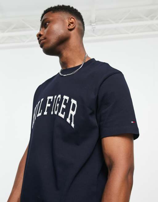 Tommy Hilfiger collegiate arch logo casual fit t-shirt in navy